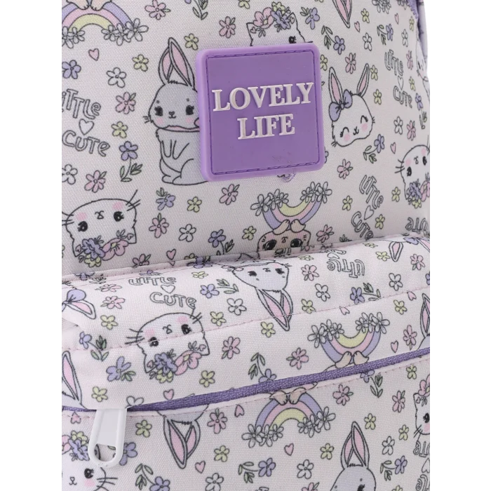 LCW ACCESSORIES Ekru Baskılı Kız Çocuk Sırt Çantası