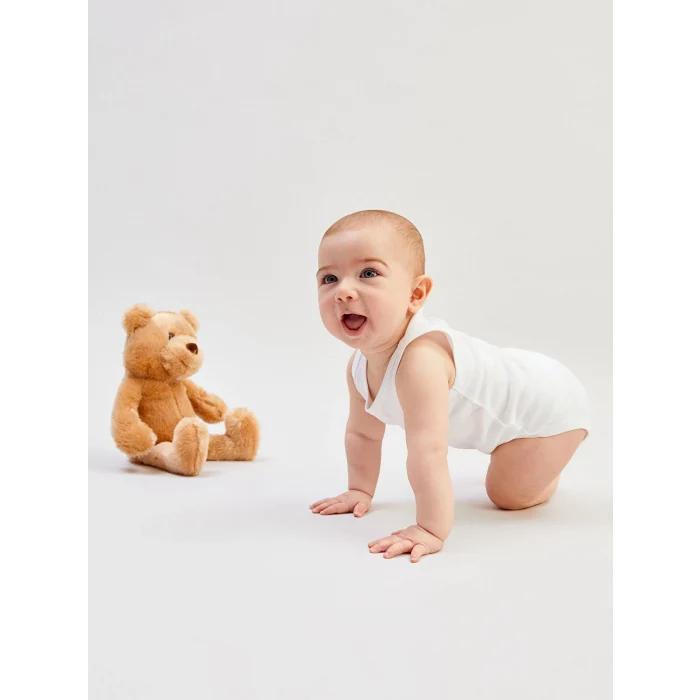 LCW baby Ekru Organik Kumaş Kız Bebek Çıtçıtlı Bodysuit 2li