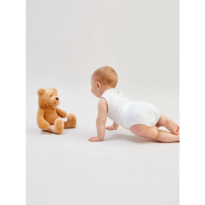 LCW baby Ekru Organik Kumaş Erkek Bebek Çıtçıtlı Bodysuit 2li