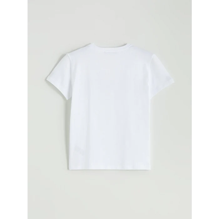 XSIDE Beyaz Bisiklet Yaka Los Angeles Baskılı Kadın Tişört