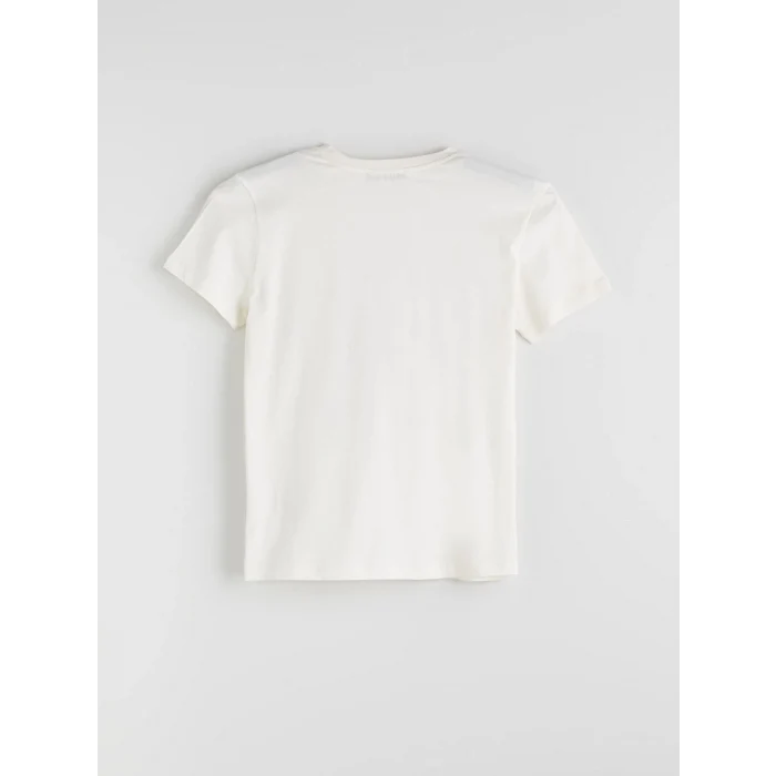 XSIDE Bej Bisiklet Yaka New York Baskılı Kadın Tişört