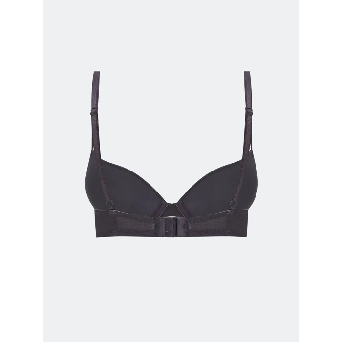 LCW DREAM Antrasit Balenli Dolgulu Düz Tişört Sütyen