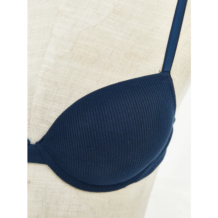 LCW DREAM Lacivert Balenli Yarım Dolgulu Düz Tişört Sütyen