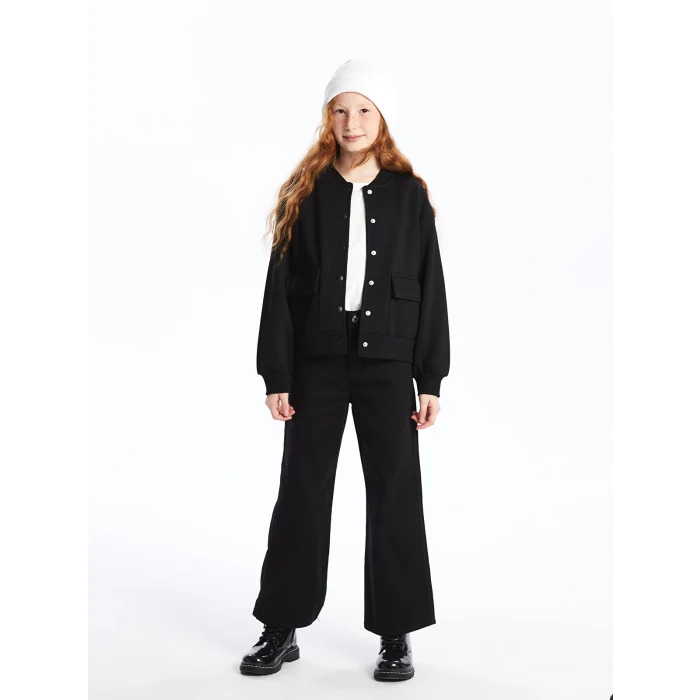 LCW Kids Siyah Uzun Kollu Kız Çocuk Kolej Ceket