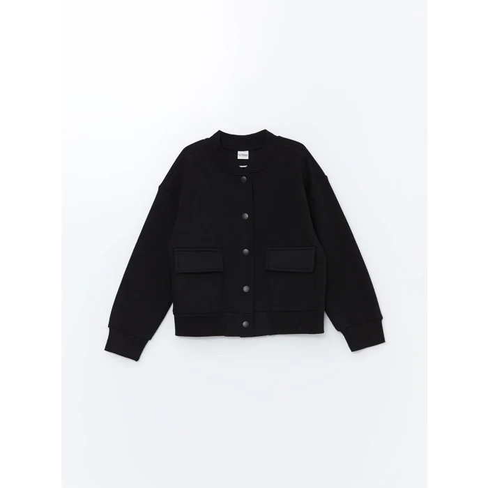LCW Kids Siyah Uzun Kollu Kız Çocuk Kolej Ceket