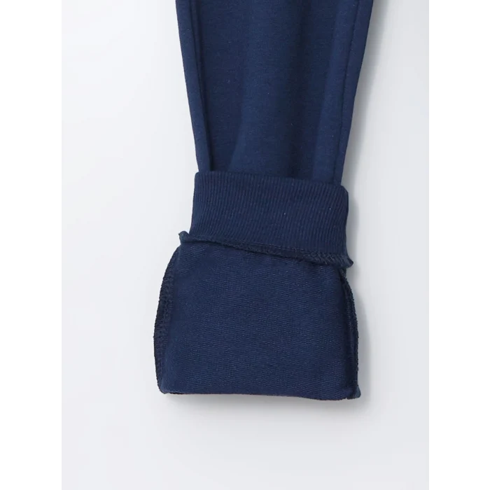 LCW Kids Gri Bisiklet Yaka Baskılı Erkek Bebek Sweatshirt ve Eşofman Alt 2li