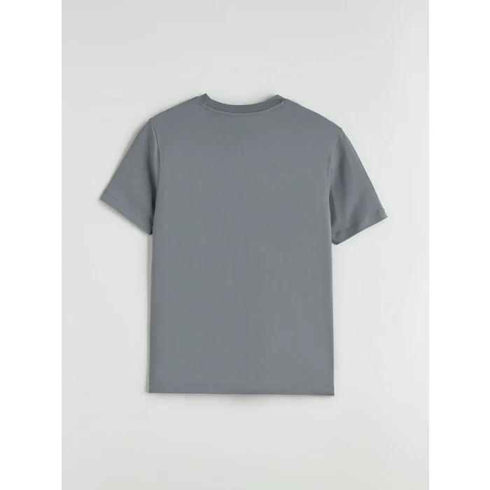 XSIDE Gri Bisiklet Yaka Baskılı Penye Erkek Tişört