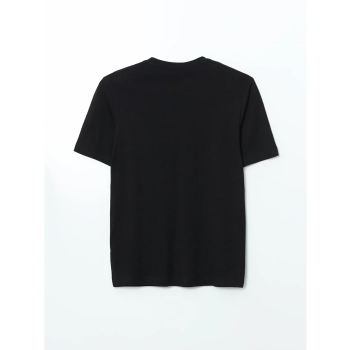 XSIDE Siyah Bisiklet Yaka Baskılı Penye Erkek Tişört