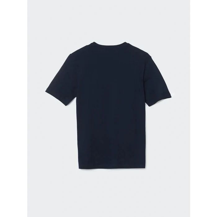 LCWAIKIKI Classic Lacivert Bisiklet Yaka Baskılı Penye Erkek Tişört