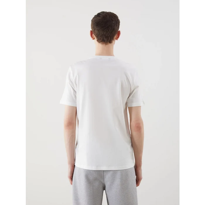 XSIDE Ekru Bisiklet Yaka Baskılı Penye Erkek Tişört