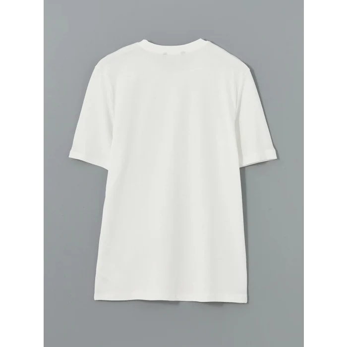 XSIDE Ekru Bisiklet Yaka Kısa Kollu Baskılı Penye Erkek Tişört