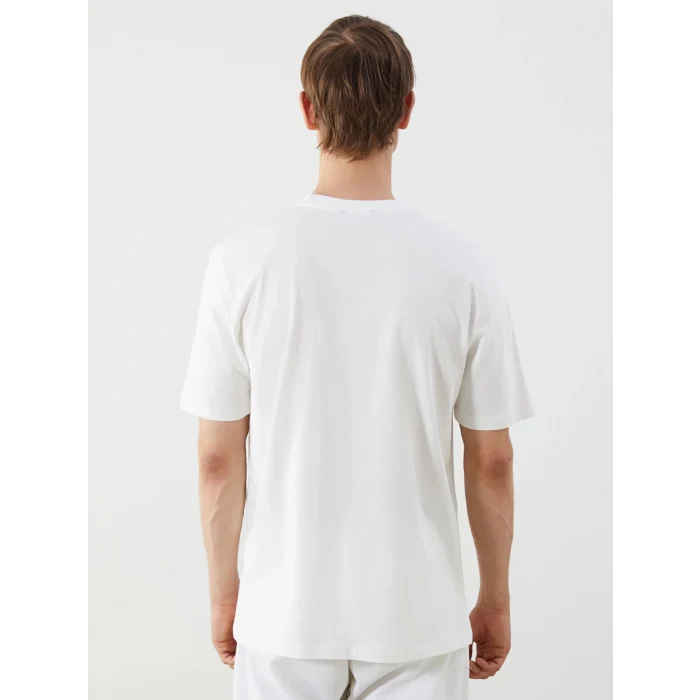 XSIDE Ekru Bisiklet Yaka Baskılı Penye Erkek Tişört