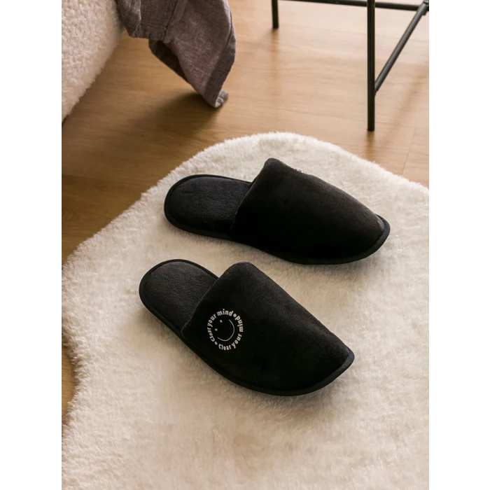 LCW STEPS Siyah Baskılı Erkek Ev Terliği