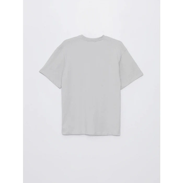 XSIDE Bej Bisiklet Yaka Kısa Kollu Baskılı Penye Erkek Tişört