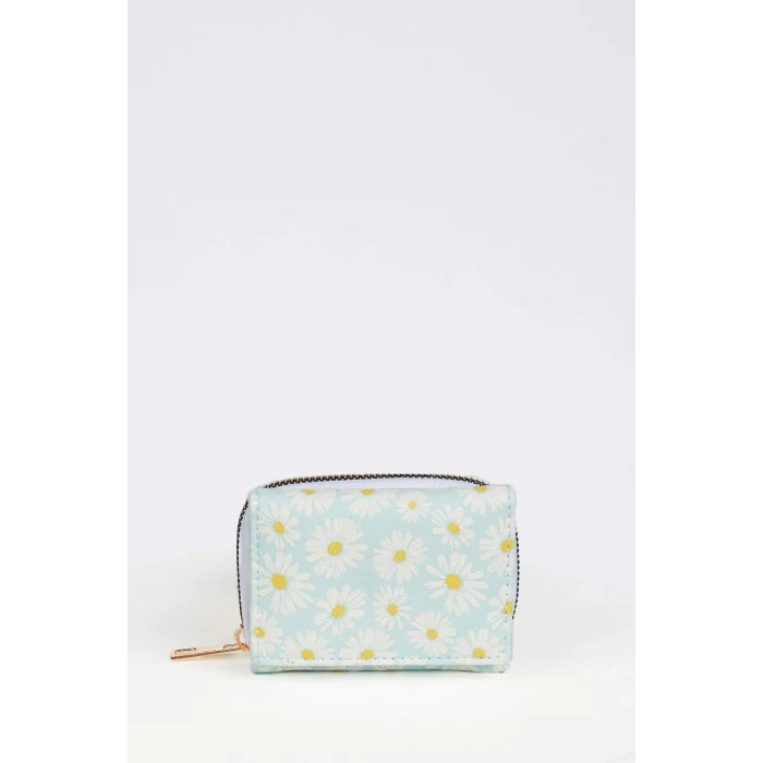 Defacto W2014 Çok Renkli Kadın Papatya Desenli Suni Deri Cüzdan