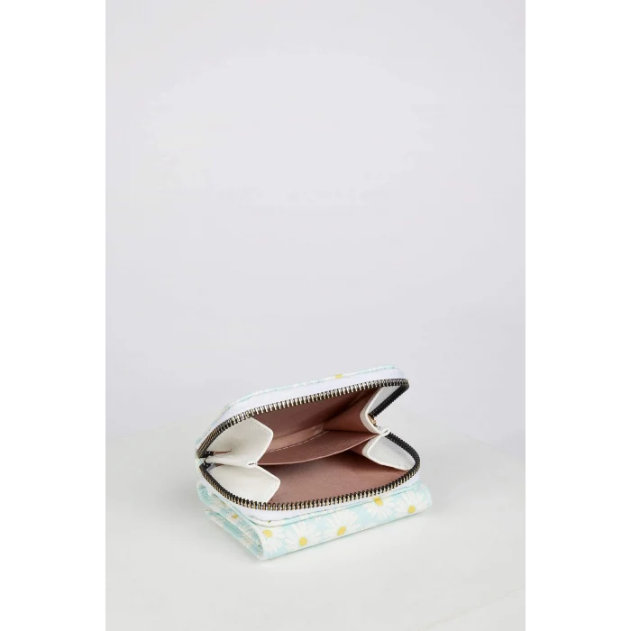 Defacto W2014 Çok Renkli Kadın Papatya Desenli Suni Deri Cüzdan