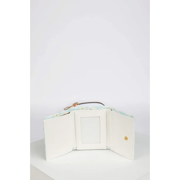 Defacto W2014 Çok Renkli Kadın Papatya Desenli Suni Deri Cüzdan