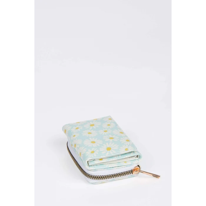 Defacto W2014 Çok Renkli Kadın Papatya Desenli Suni Deri Cüzdan