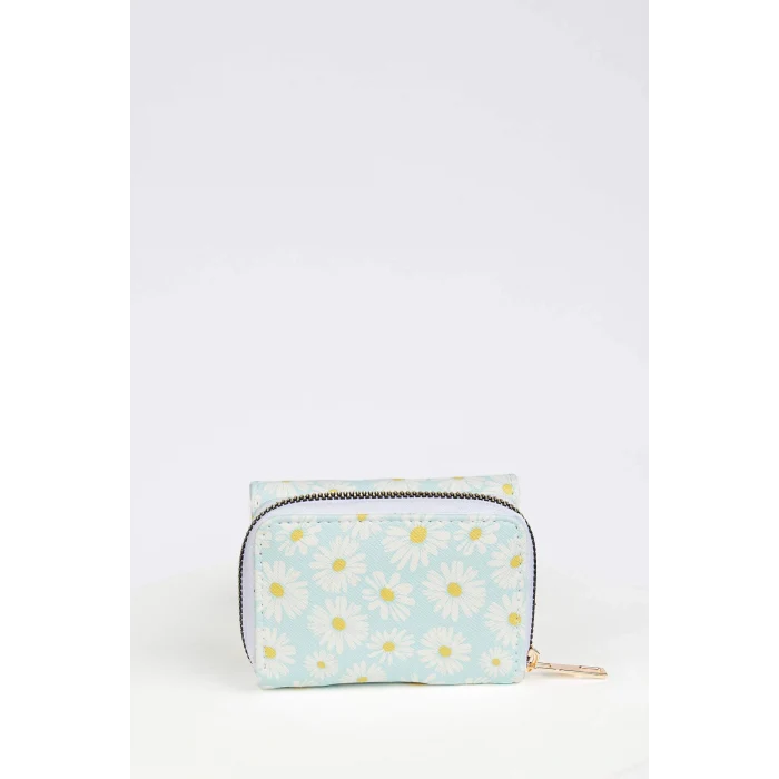 Defacto W2014 Çok Renkli Kadın Papatya Desenli Suni Deri Cüzdan