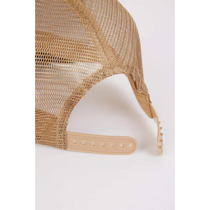 Defacto B7994 Yeşil Erkek Etiket Baskılı Jean Beyzbol Basketbol Şapkası