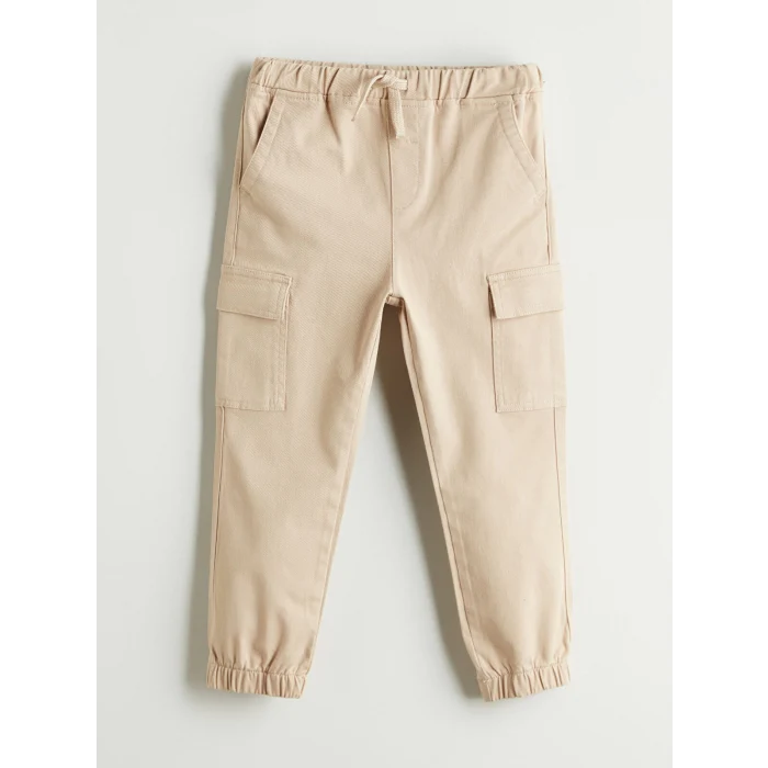 LCW Kids Bej Beli Lastikli Erkek Çocuk Kargo Jogger Pantolon