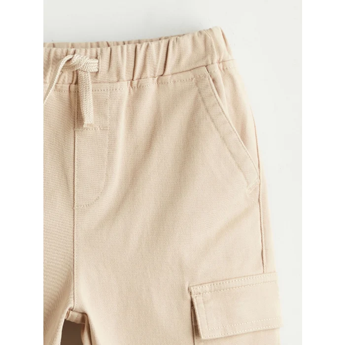 LCW Kids Bej Beli Lastikli Erkek Çocuk Kargo Jogger Pantolon
