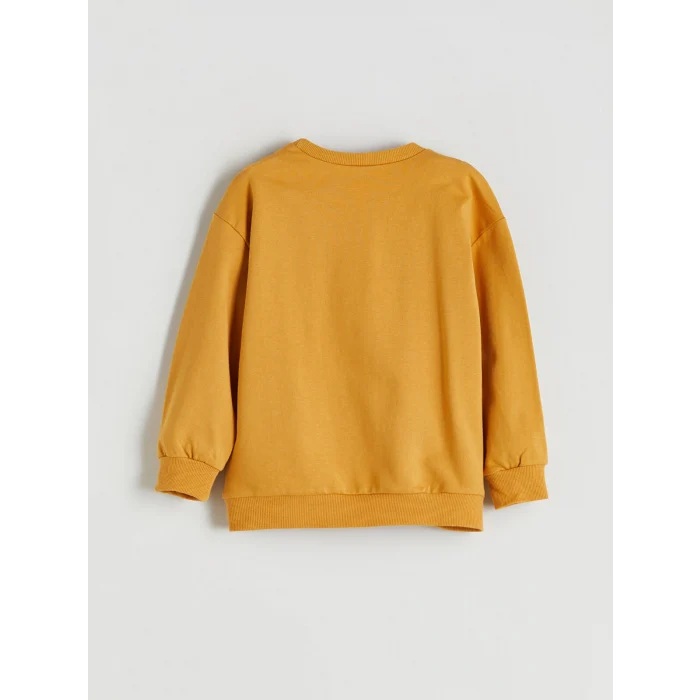 LCW Kids Sari Bisiklet Yaka Baskılı Erkek Bebek Sweatshirt ve Eşofman Alt 2li