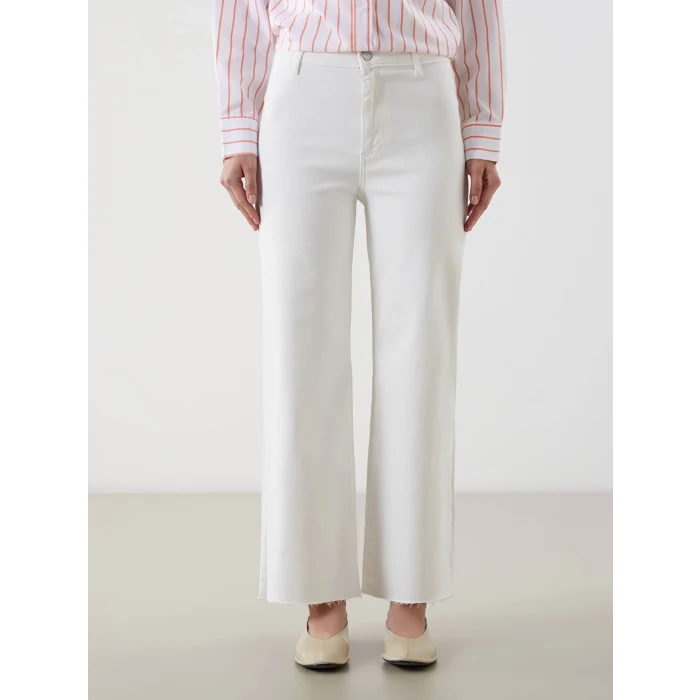 LCW Modest Beyaz Wideleg Kadın Jean Pantolon