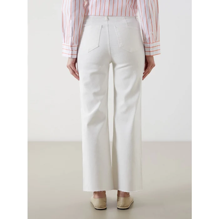 LCW Modest Beyaz Wideleg Kadın Jean Pantolon