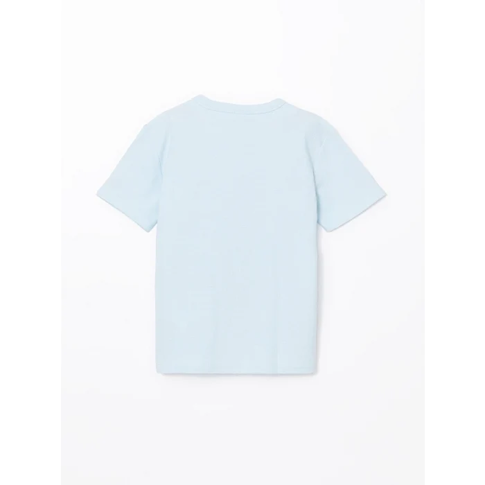 LCW Kids Mavi Bisiklet Yaka Erkek Çocuk Tişört