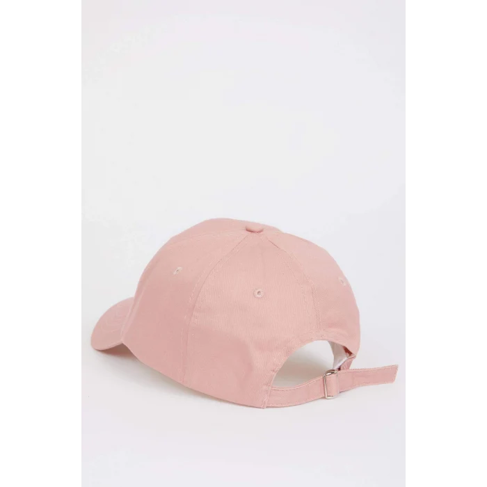 Defacto D9477 Pembe Kadın Etiket Baskılı Dokuma Beyzbol Basketbol Şapkası