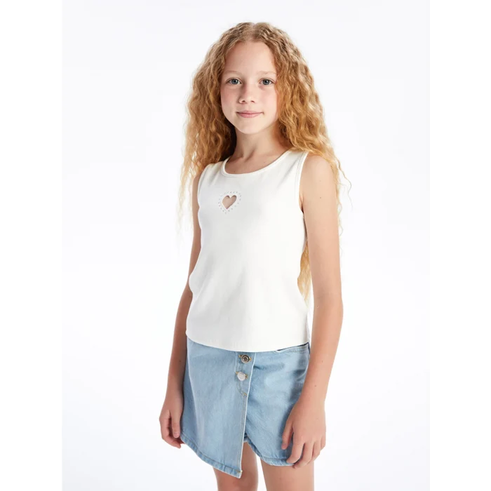 LCW Kids Indigo Beli Lastikli Kız Çocuk Jean Şort Etek