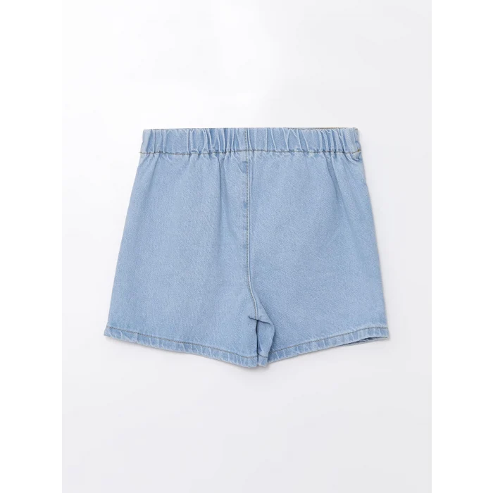 LCW Kids Indigo Beli Lastikli Kız Çocuk Jean Şort Etek