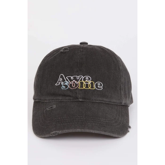 Defacto B7199 Antrasit Kadın Jean Görünümlü Cap Şapka