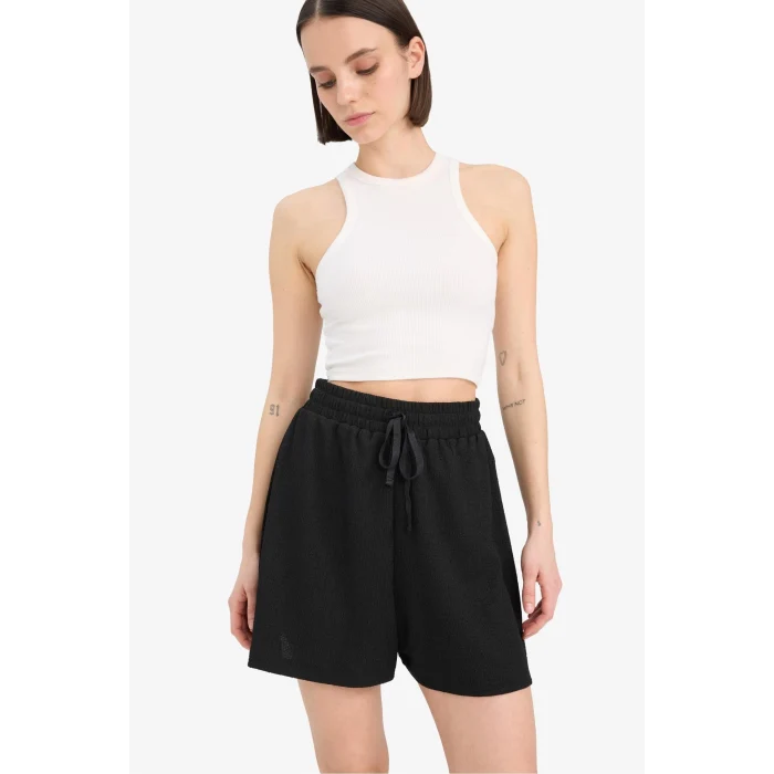 Defacto A6223 Siyah Coool Loose Fit Bürümcük Şort