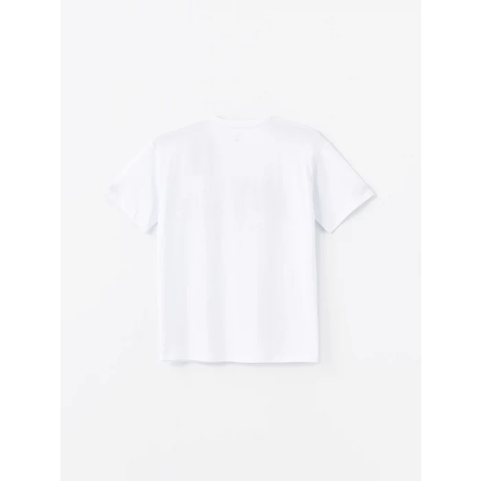 XSIDE ACTIVE Beyaz Bisiklet Yaka Baskılı Kısa Kollu Kadın Spor Tişört