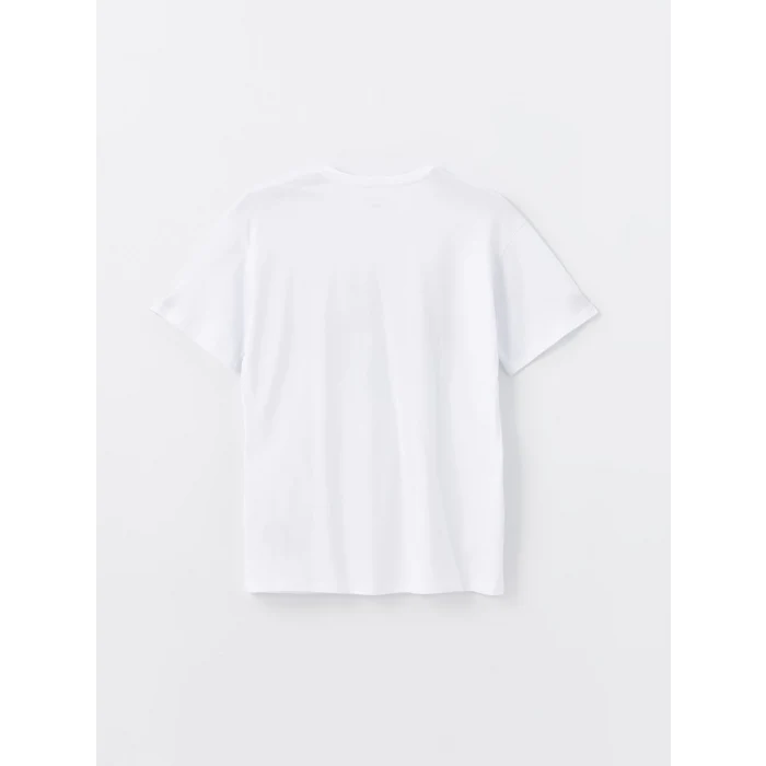 XSIDE ACTIVE Beyaz Bisiklet Yaka Baskılı Kısa Kollu Kadın Tişört