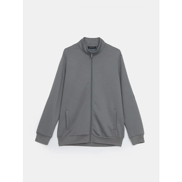 LCWAIKIKI Basic Gri Dik Yaka Erkek Sweatshirt