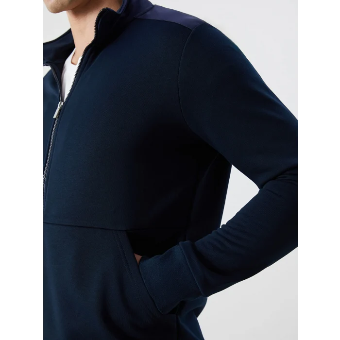 LCWAIKIKI Basic Lacivert Dik Yaka Uzun Kollu Erkek Fermuarlı Sweatshirt