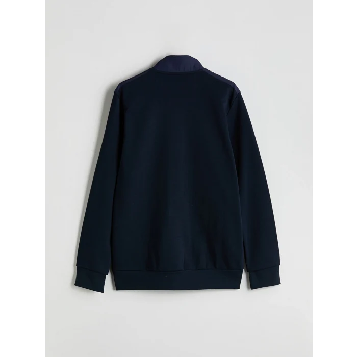 LCWAIKIKI Basic Lacivert Dik Yaka Uzun Kollu Erkek Fermuarlı Sweatshirt