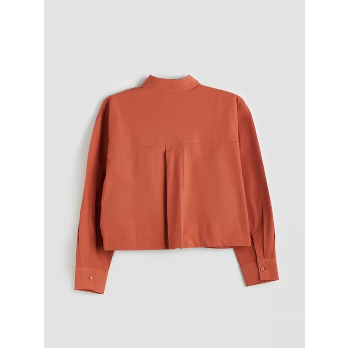 LCWAIKIKI Classic Kahverengi Crop Kadın Gömlek