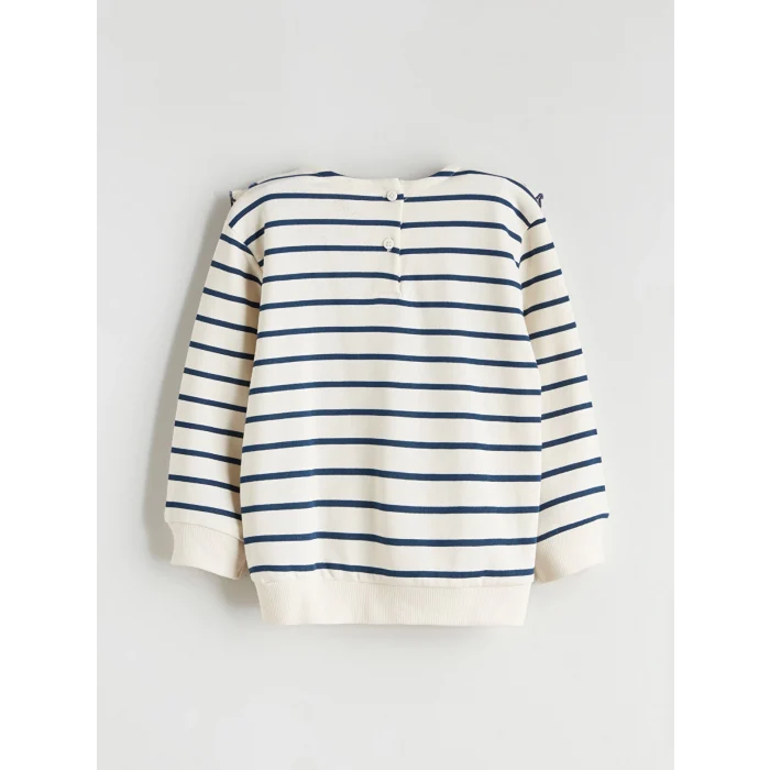 LCW Kids Lacivert Bebe Yaka Baskılı Kız Çocuk Sweatshirt ve Tayt 2li