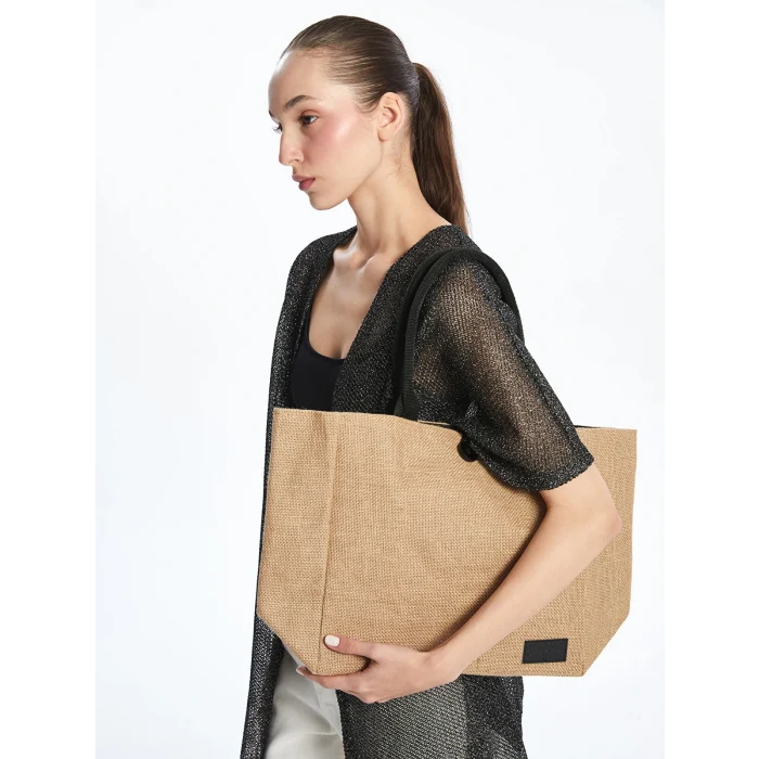 LCW ACCESSORIES Kahverengi Kadın Hasır Plaj Çantası