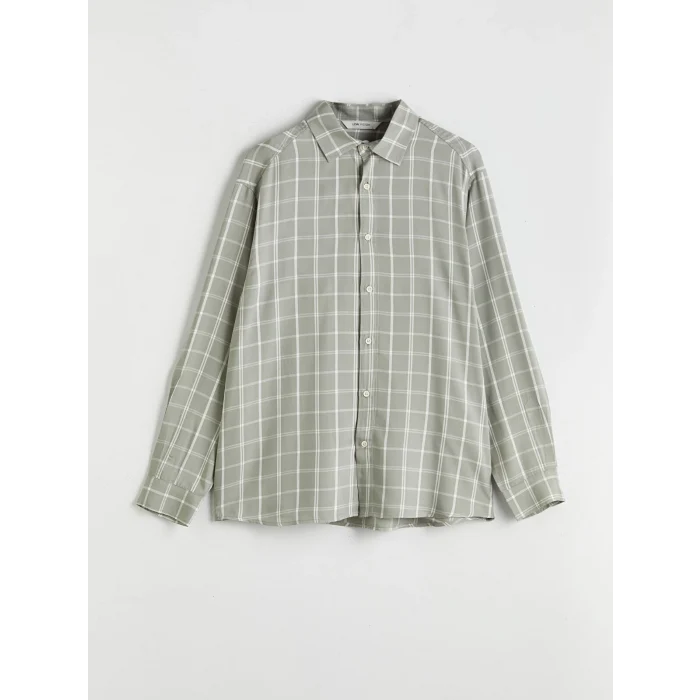 LCW Vision Yeşil Rahat Kalıp Uzun Kollu Ekose Erkek Gömlek