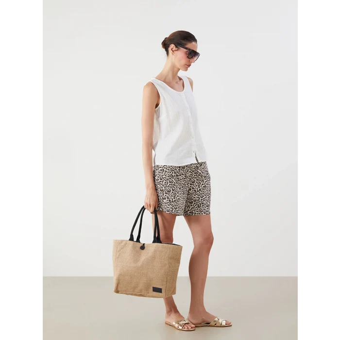 LCW ACCESSORIES Kahverengi Kadın Hasır Plaj Çantası