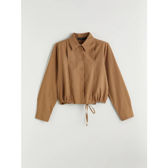 LCWAIKIKI Classic Kahverengi Loose Fit Kadın Gömlek