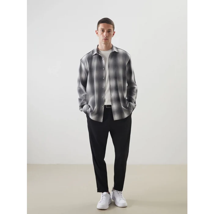 LCW Vision Siyah Regular Fit Ekose Erkek Gömlek