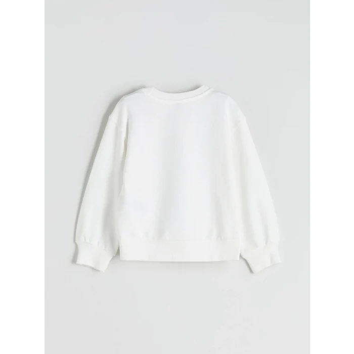 LCW Kids Lacivert Bisiklet Yaka Baskılı Kız Çocuk Sweatshirt 2li