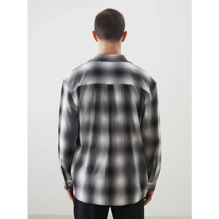 LCW Vision Siyah Regular Fit Ekose Erkek Gömlek