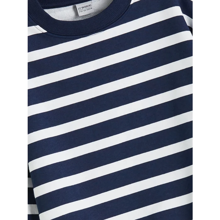 LCW Kids Lacivert Bisiklet Yaka Baskılı Kız Çocuk Sweatshirt 2li